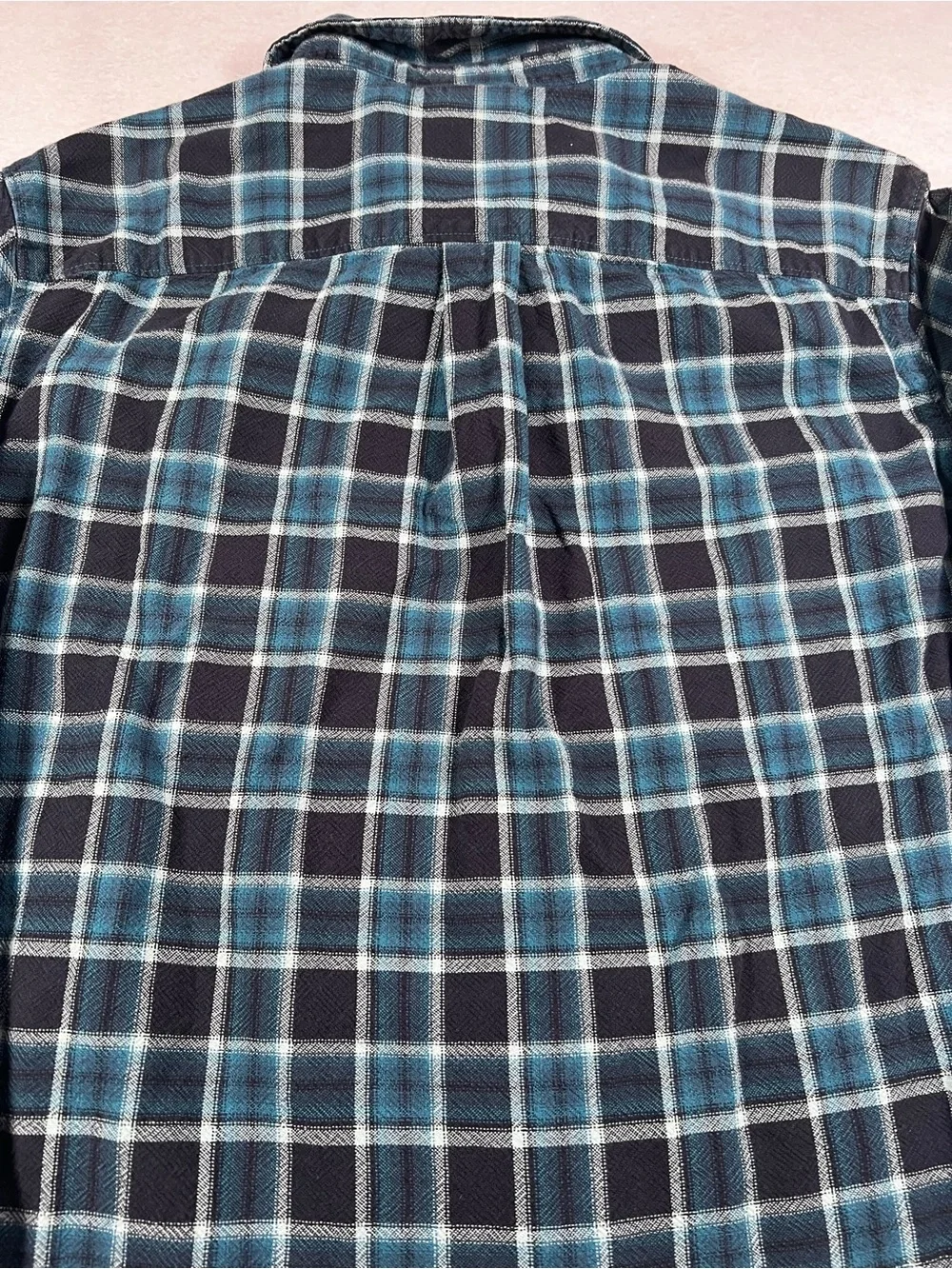 The North Face Men’s Large Blue Plaid Flannel Shirt Button Down Outdoor Hiking